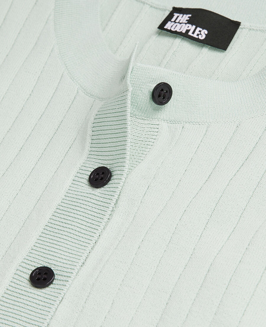 short ribbed light green cardigan