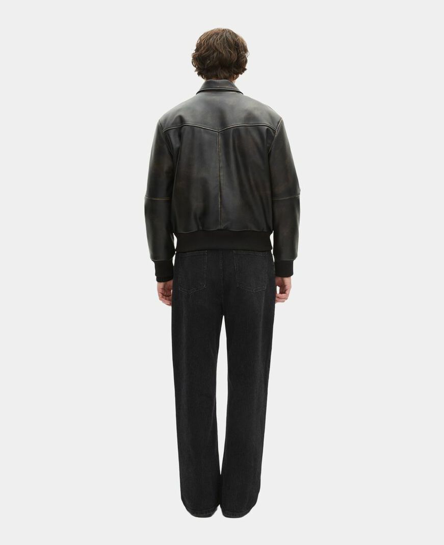 The Kooples MEN DARK BROWN brown leather jacket