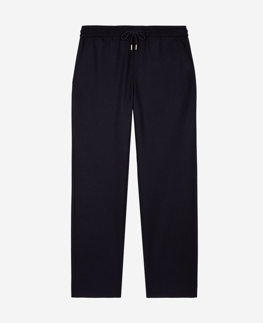 The Kooples HERREN NAVY weit geschnittene hose aus marineblauer wolle