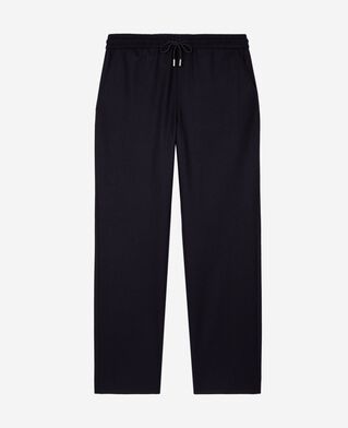 The Kooples HERREN NAVY weit geschnittene hose aus marineblauer wolle