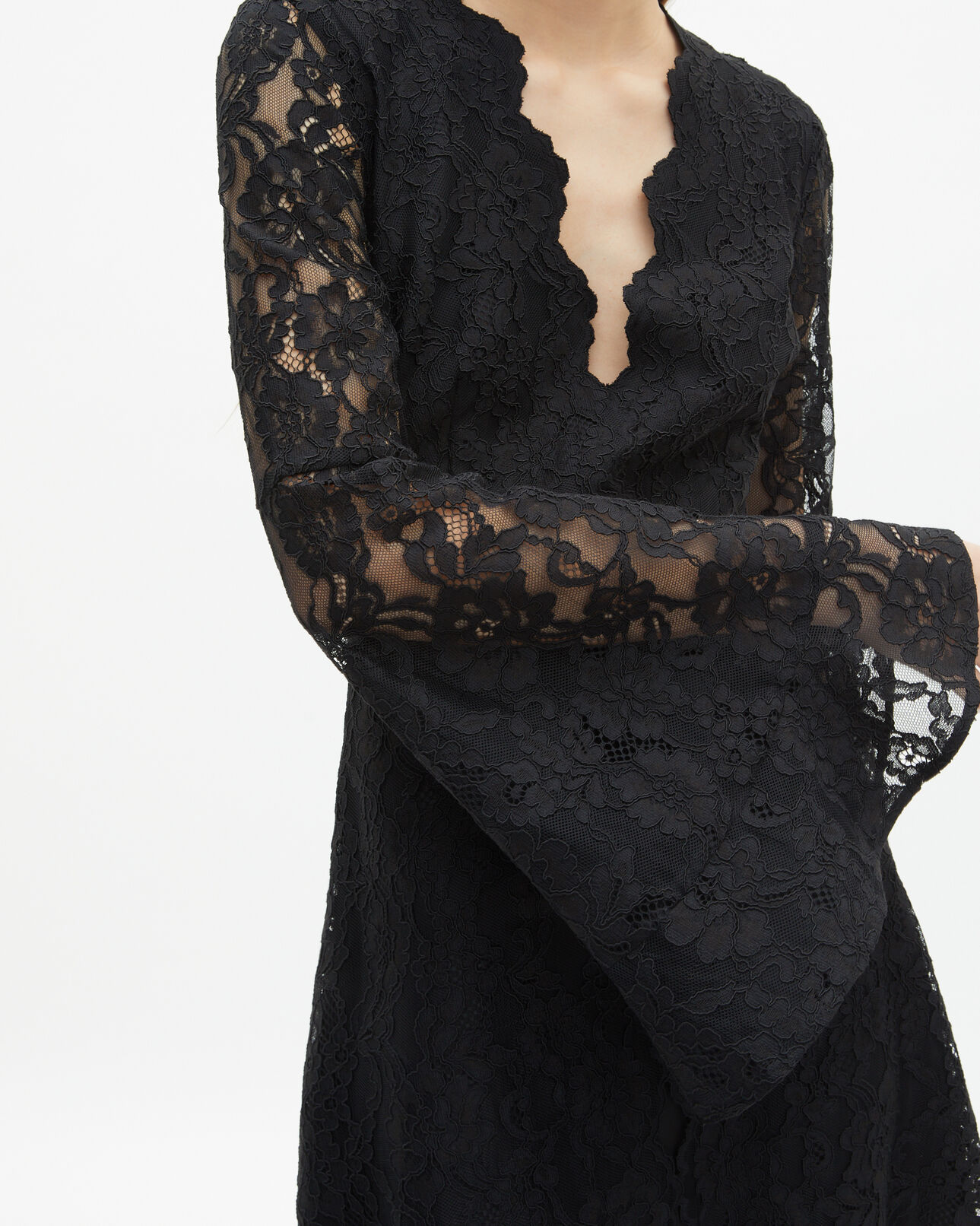 The Kooples WOMEN BLACK short black lace dress