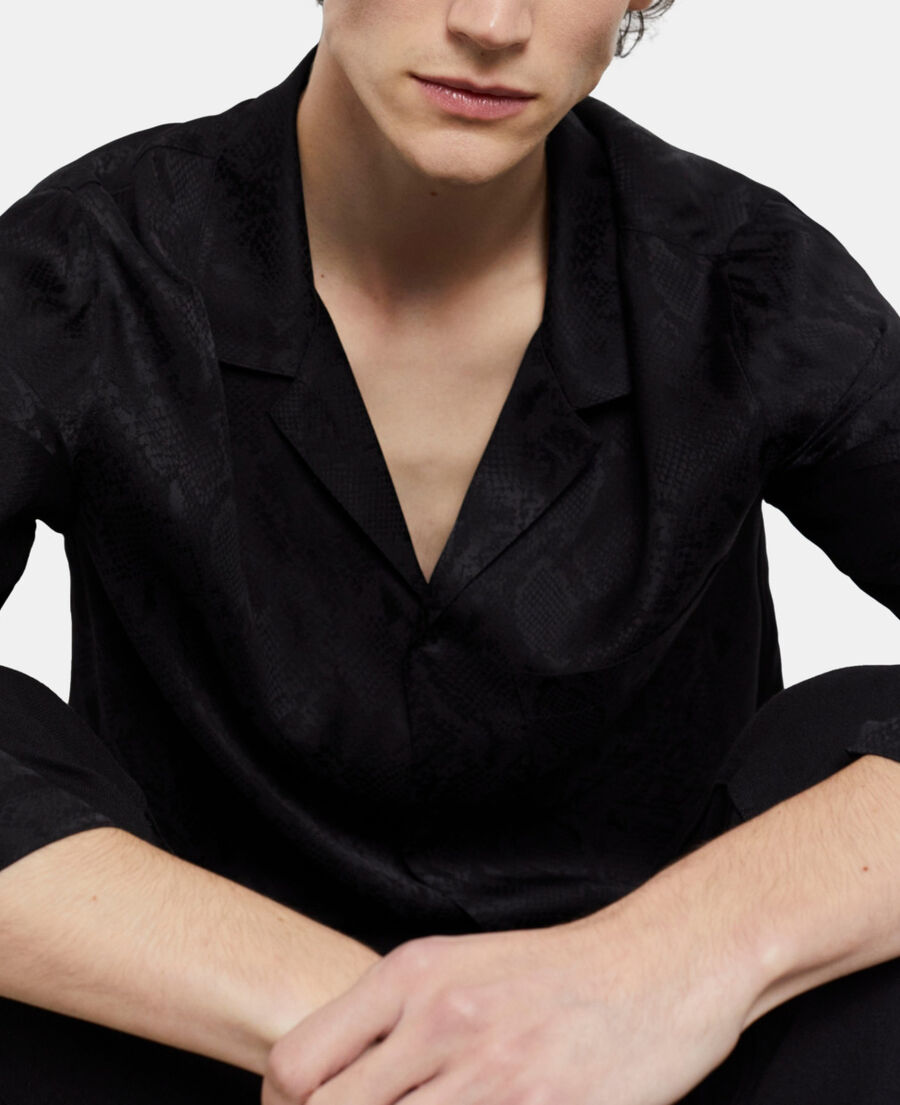snakeskin print casual shirt