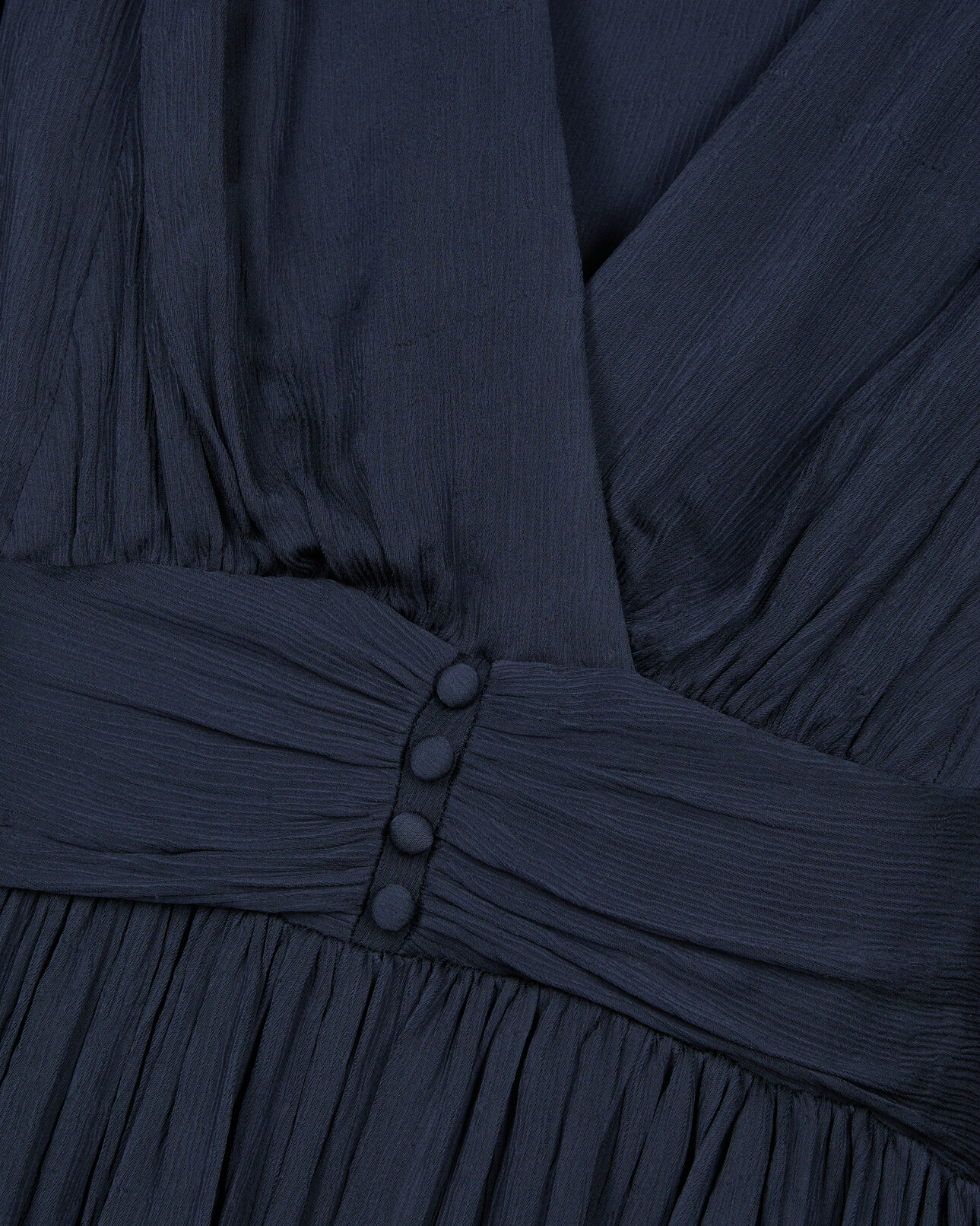 The Kooples FEMME DARK NAVY robe courte tissu crinckle bleu marine