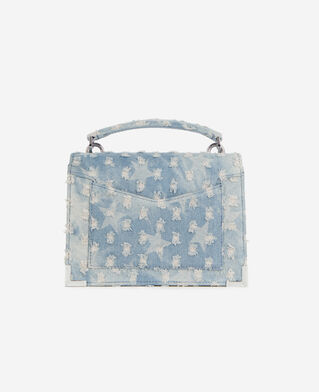 The Kooples F BLUE DENIM small emily blue denim bag with stars