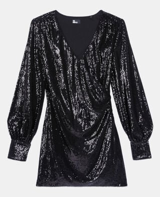 The Kooples FEMME BLACK robe à sequins courte noire
