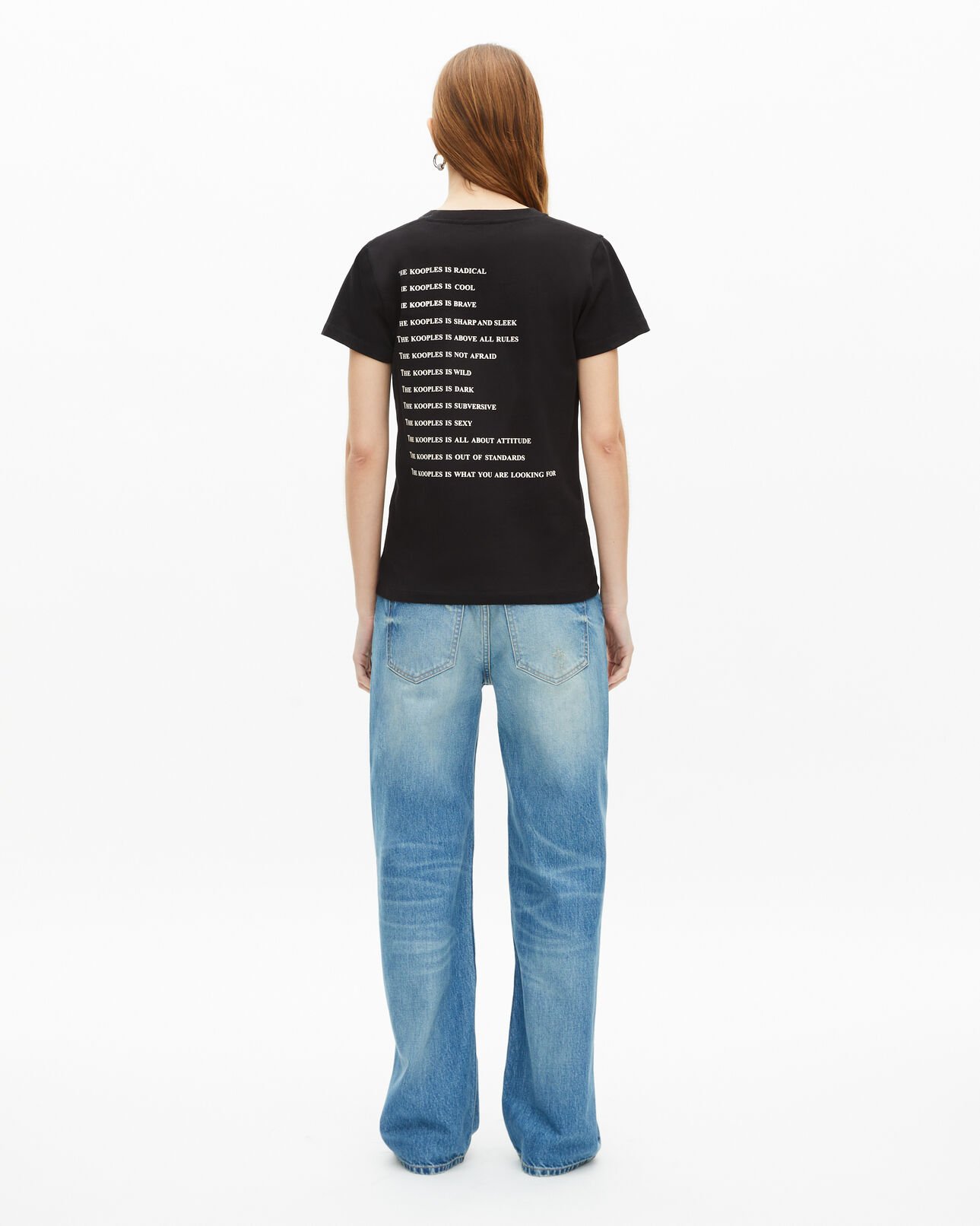 The Kooples FEMME BLACK t-shirt what is effet néon noir