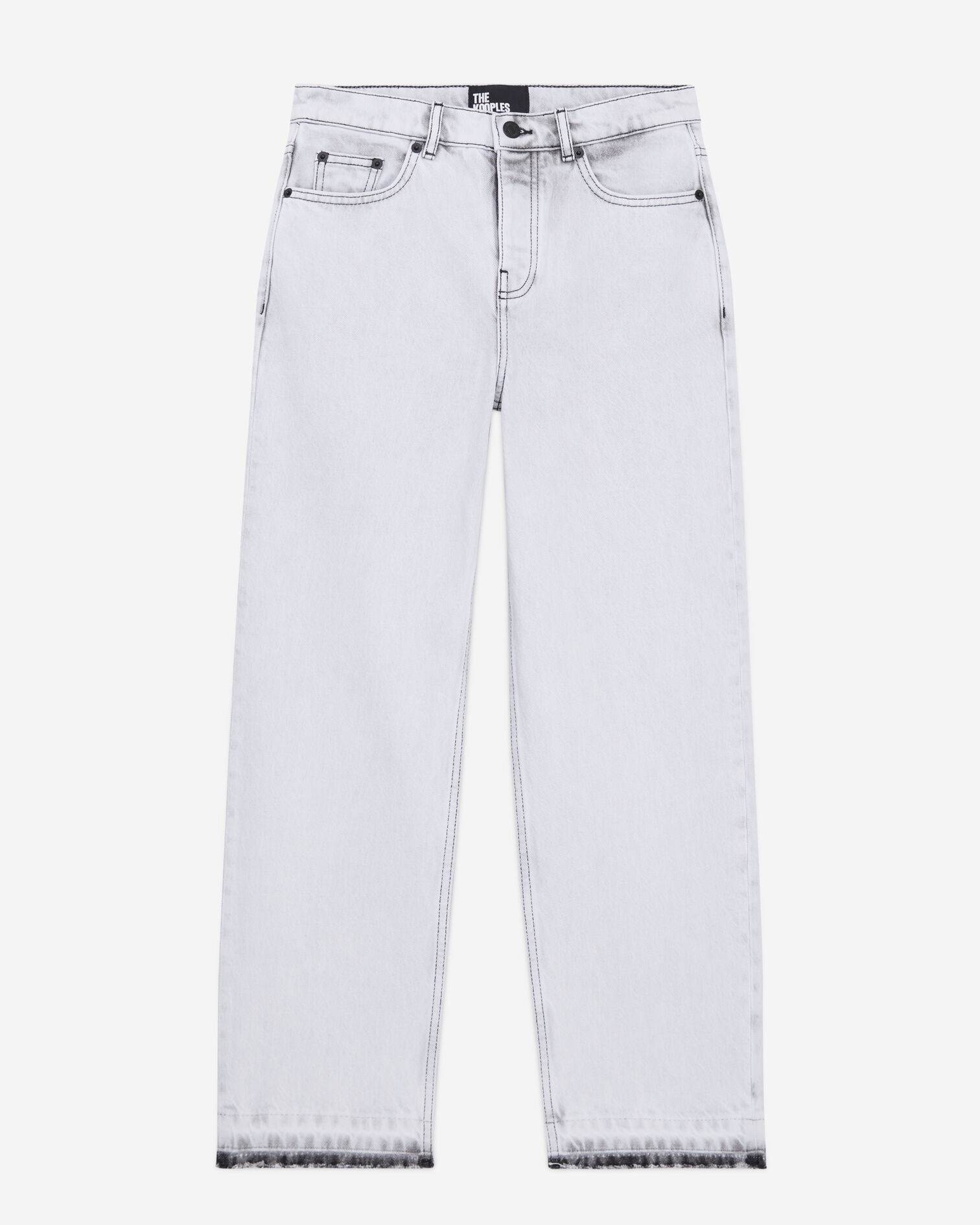 Vaqueros blancos descoloridos rectos, WHITE BLEACH, hi-res image number null