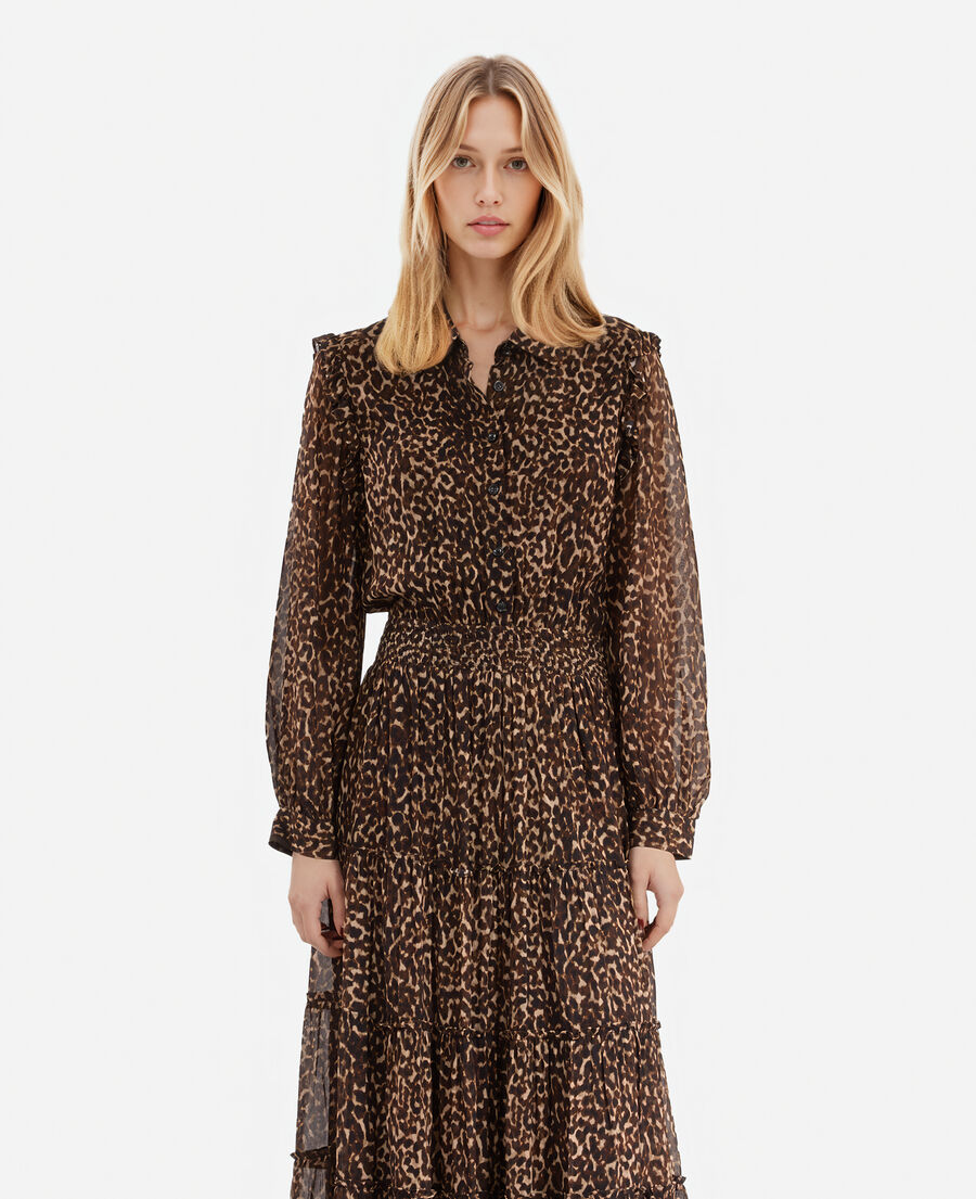The Kooples F LEOPARD leopard print long dress