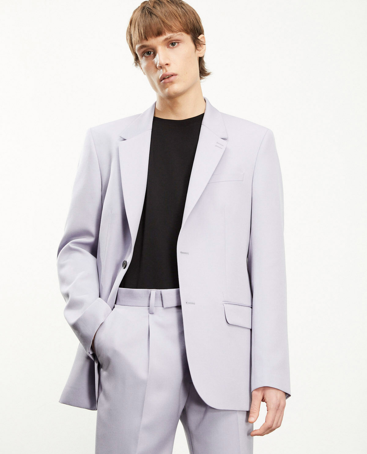 Veste costume mauve coupe droite The Kooples