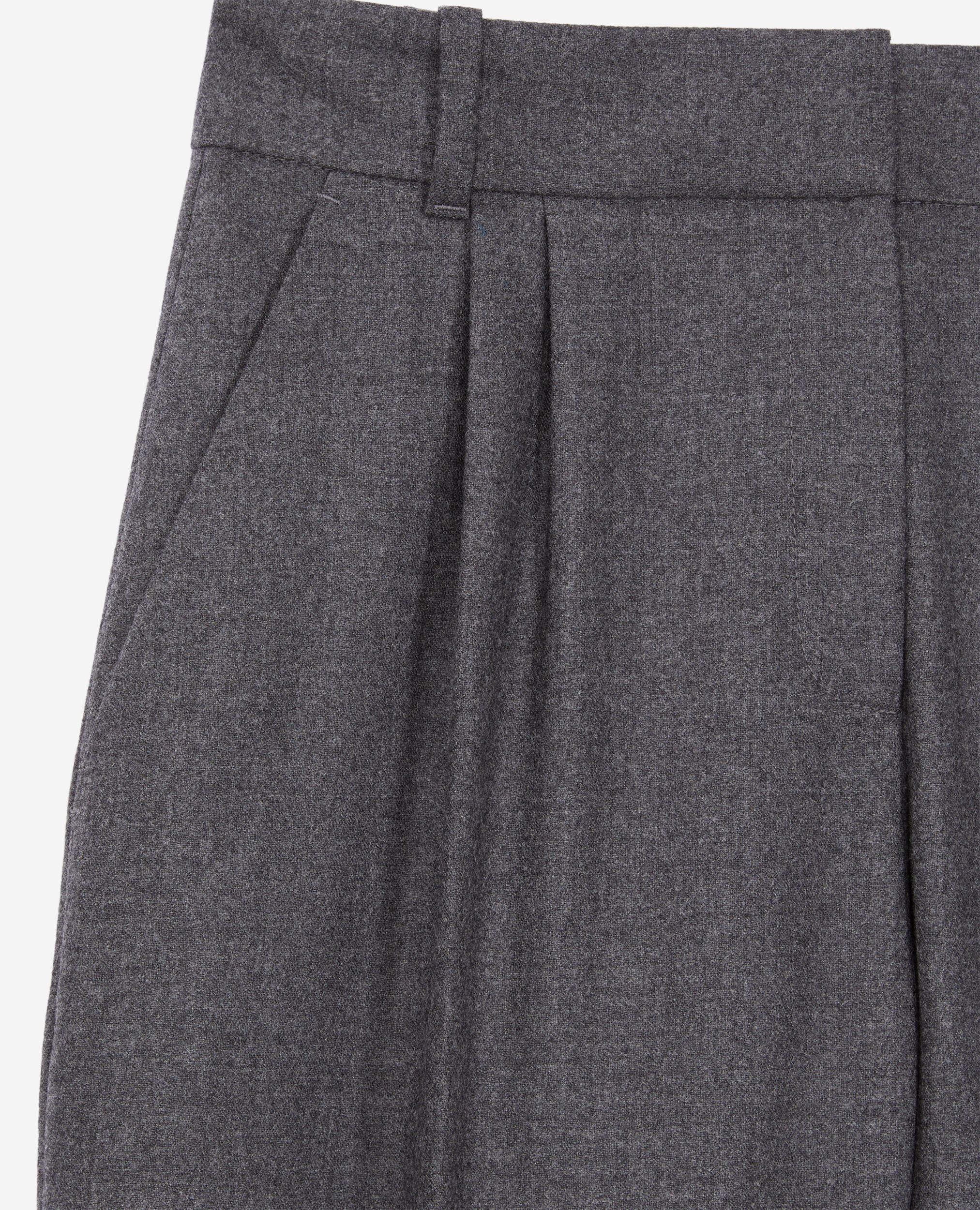 Pantalon à pinces gris en flanelle, GREY, hi-res image number null