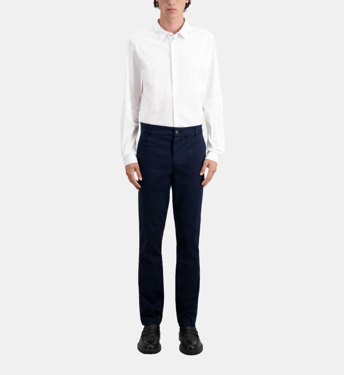 White shirt outlet blue chinos
