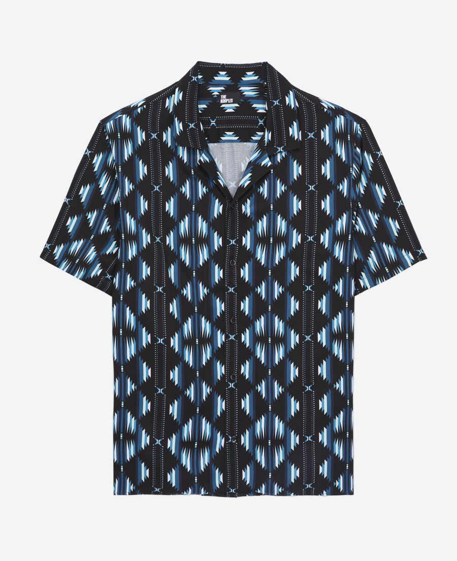 The Kooples H BLACK / GREEN printed short sleeved shirt