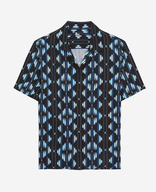 The Kooples H BLACK / GREEN printed short sleeved shirt