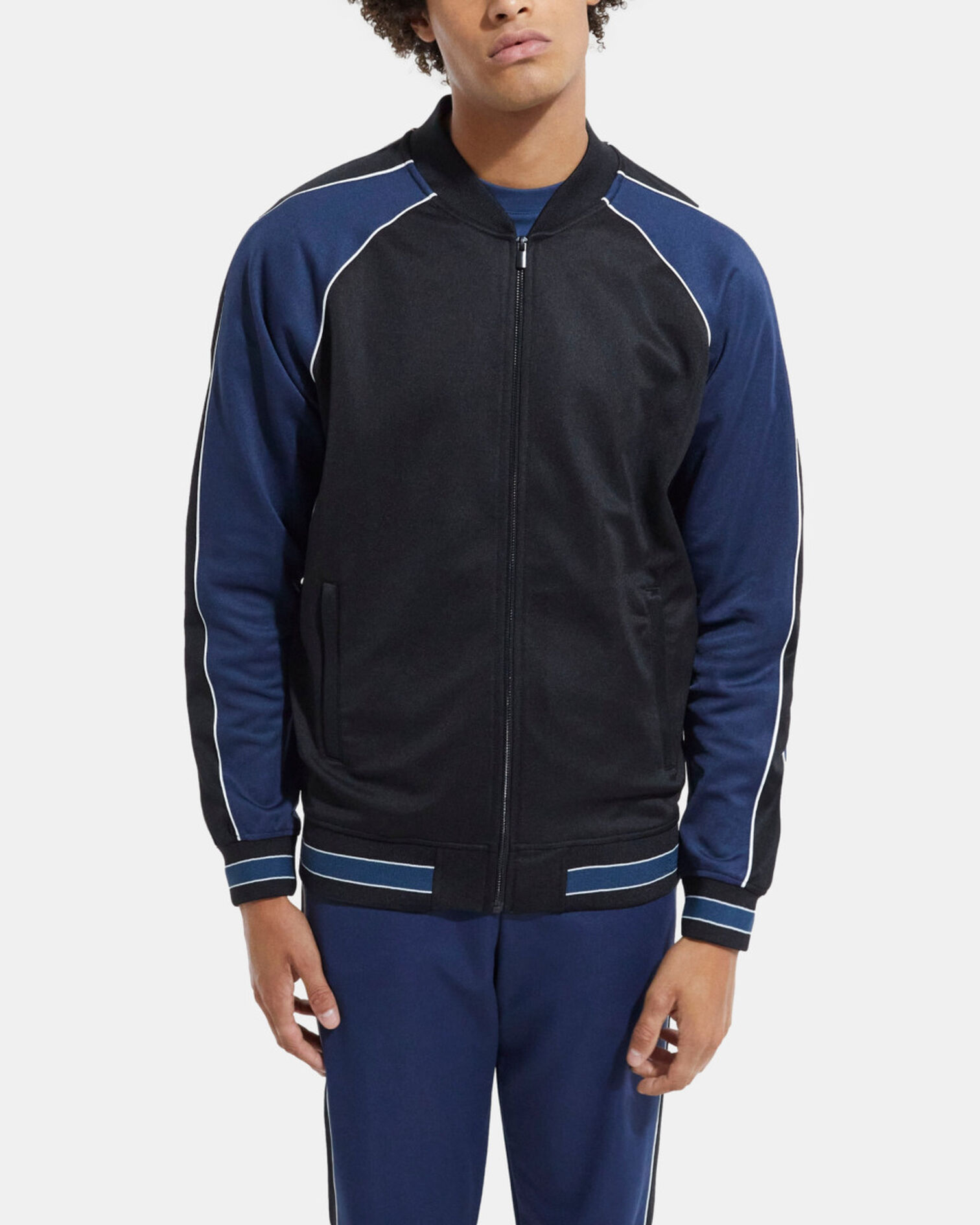 Navy blue zipped sweatshirt, NAVY, hi-res image number null