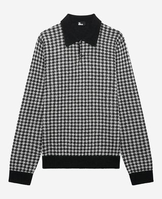 The Kooples MEN BLACK WHITE black houndstooth sweater