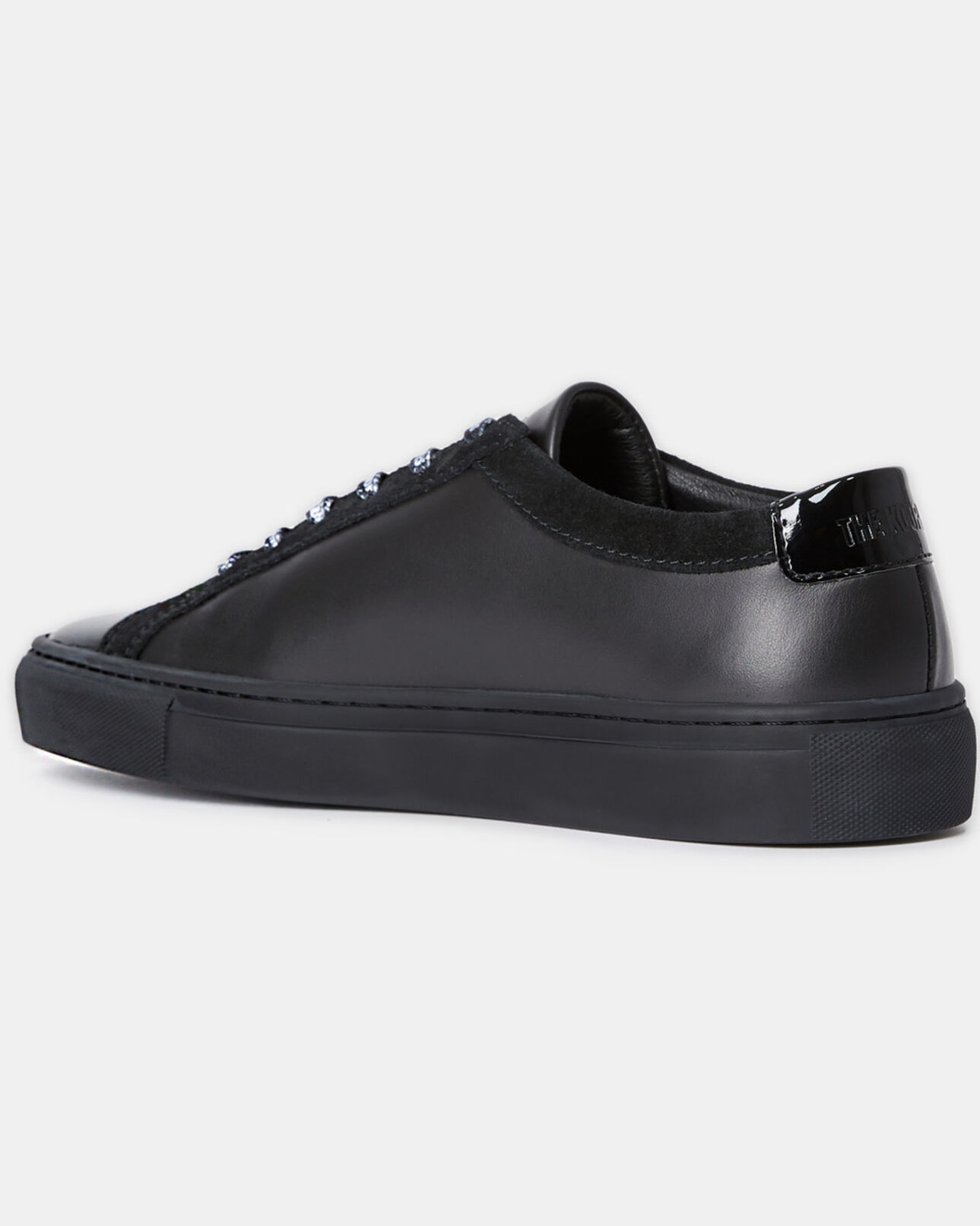 The Kooples WOMEN BLACK black leather sneakers