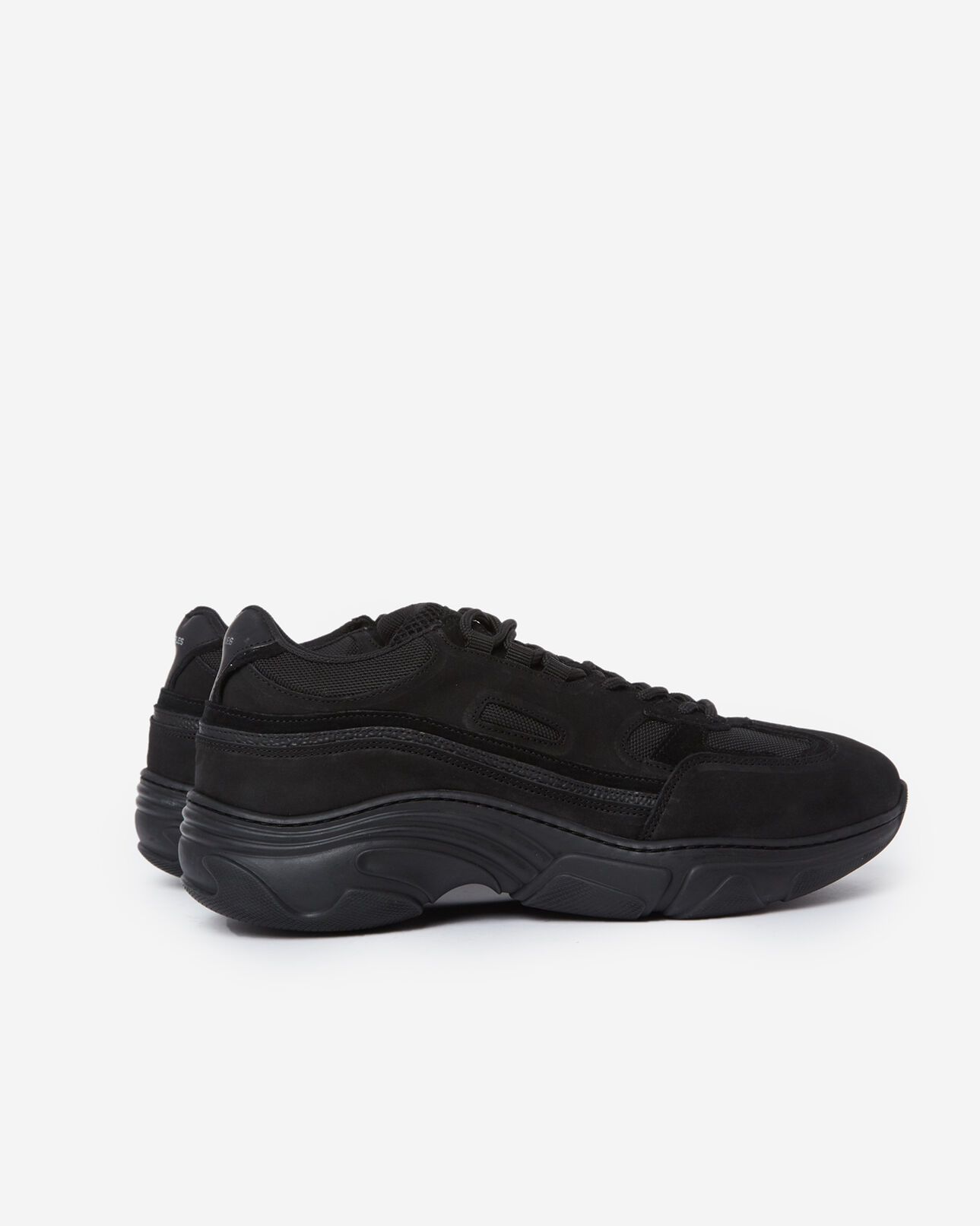 The Kooples HOMME BLACK baskets noires tissu grosses semelles