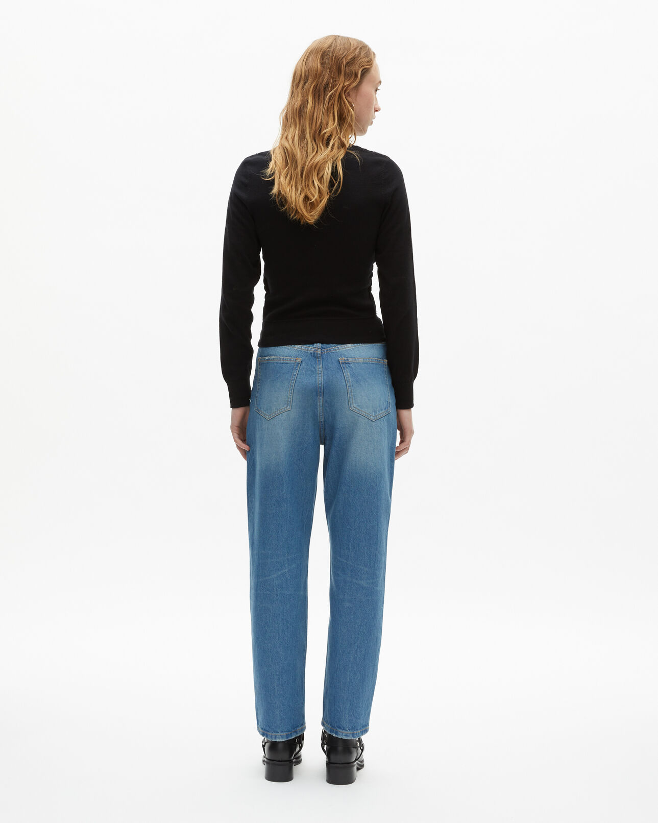 The Kooples MUJER BLACK cárdigan negro de algodón con cremallera