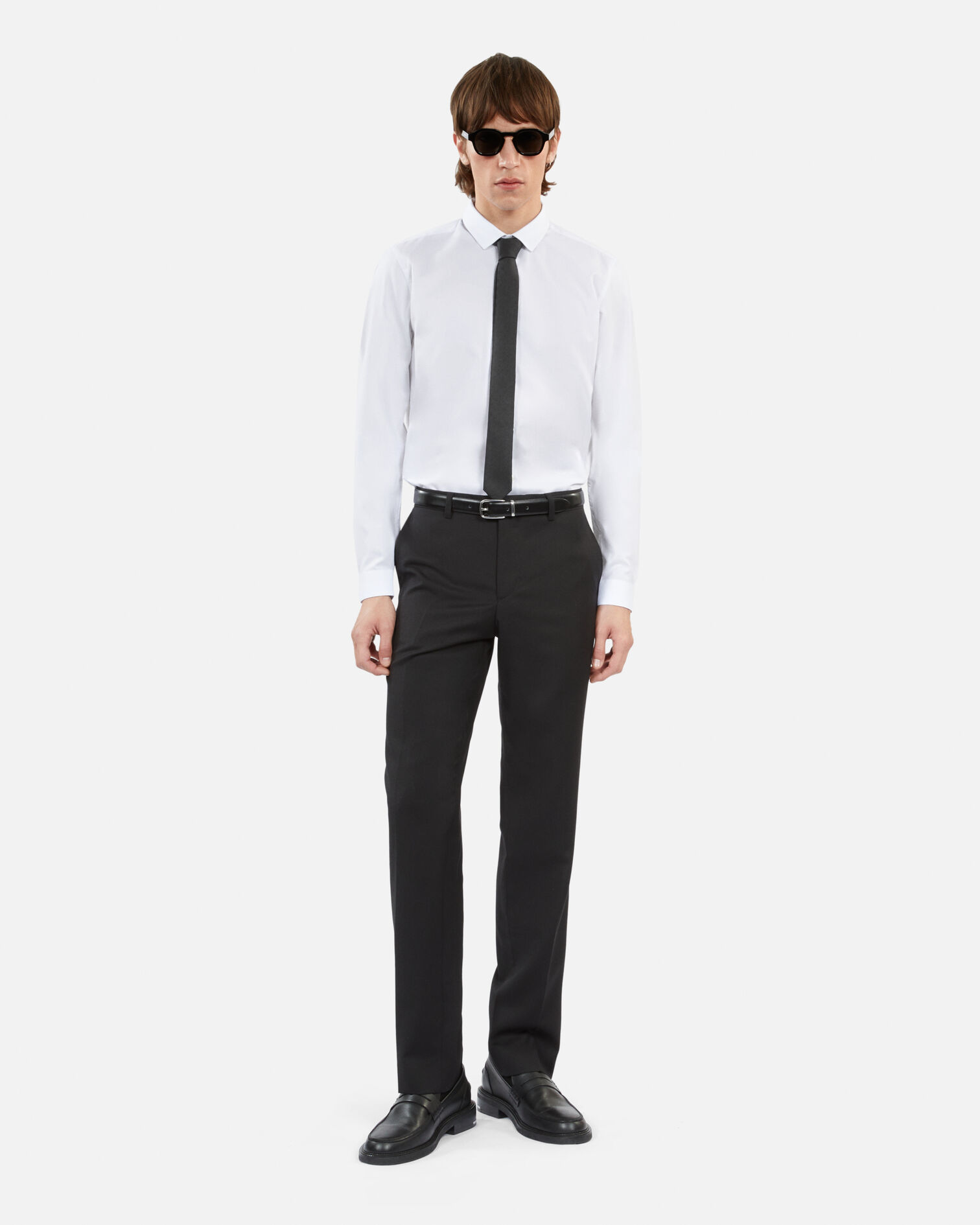 White cotton formal shirt, WHITE, hi-res image number null