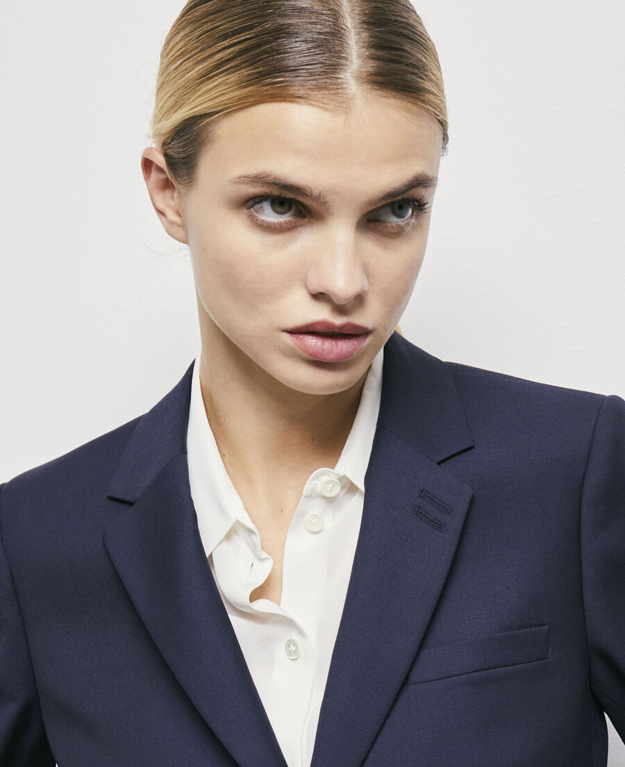 navy blue wool suit jacket