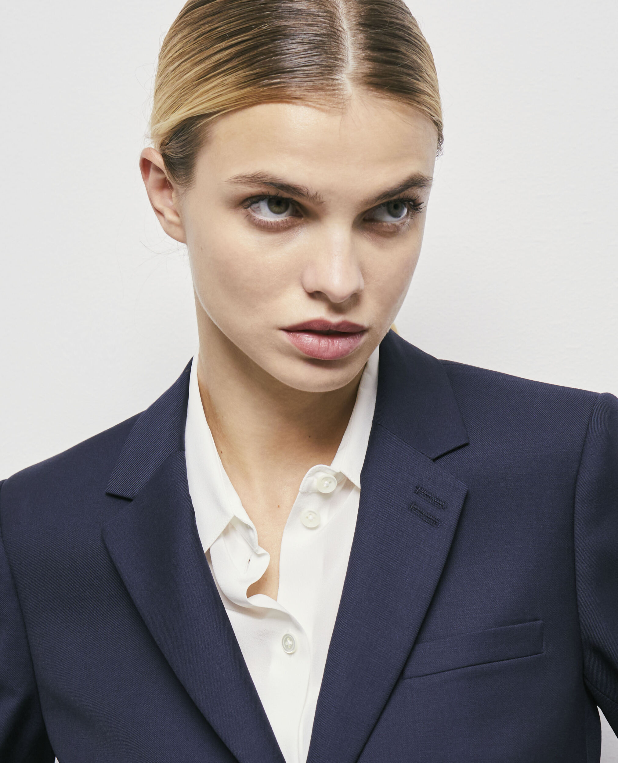 Navy blue wool suit jacket, NAVY, hi-res image number null