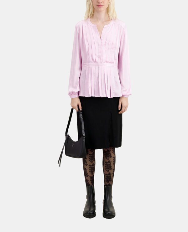 top rose avec plissage