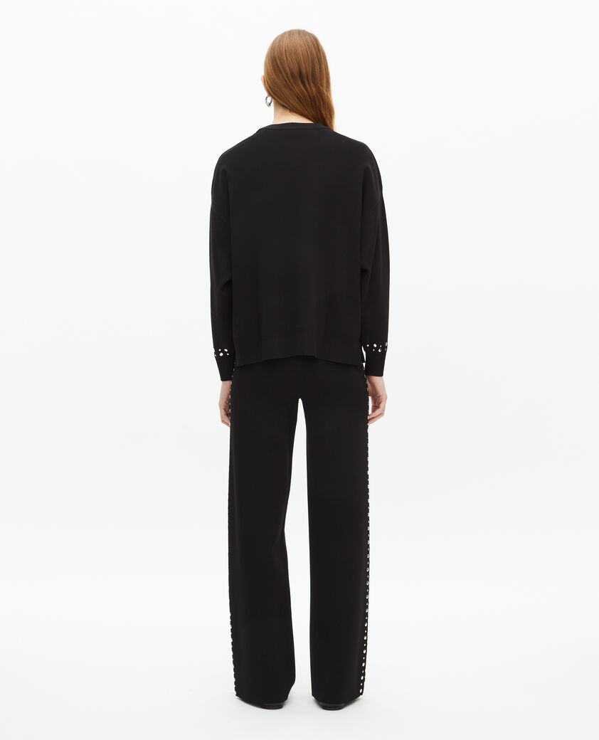 The Kooples FEMME BLACK sweatshirt avec studs noir