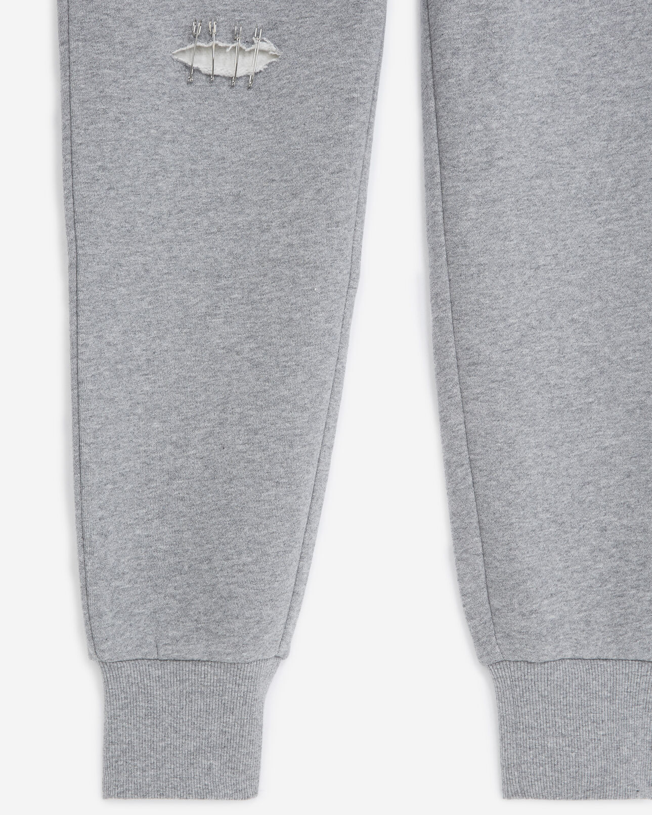 The Kooples WOMEN LIGHT GREY MELANGE gray joggers with pins