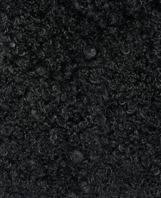 The Kooples DAMEN BLACK kurzer schwarzer mantel mit pelzeffekt