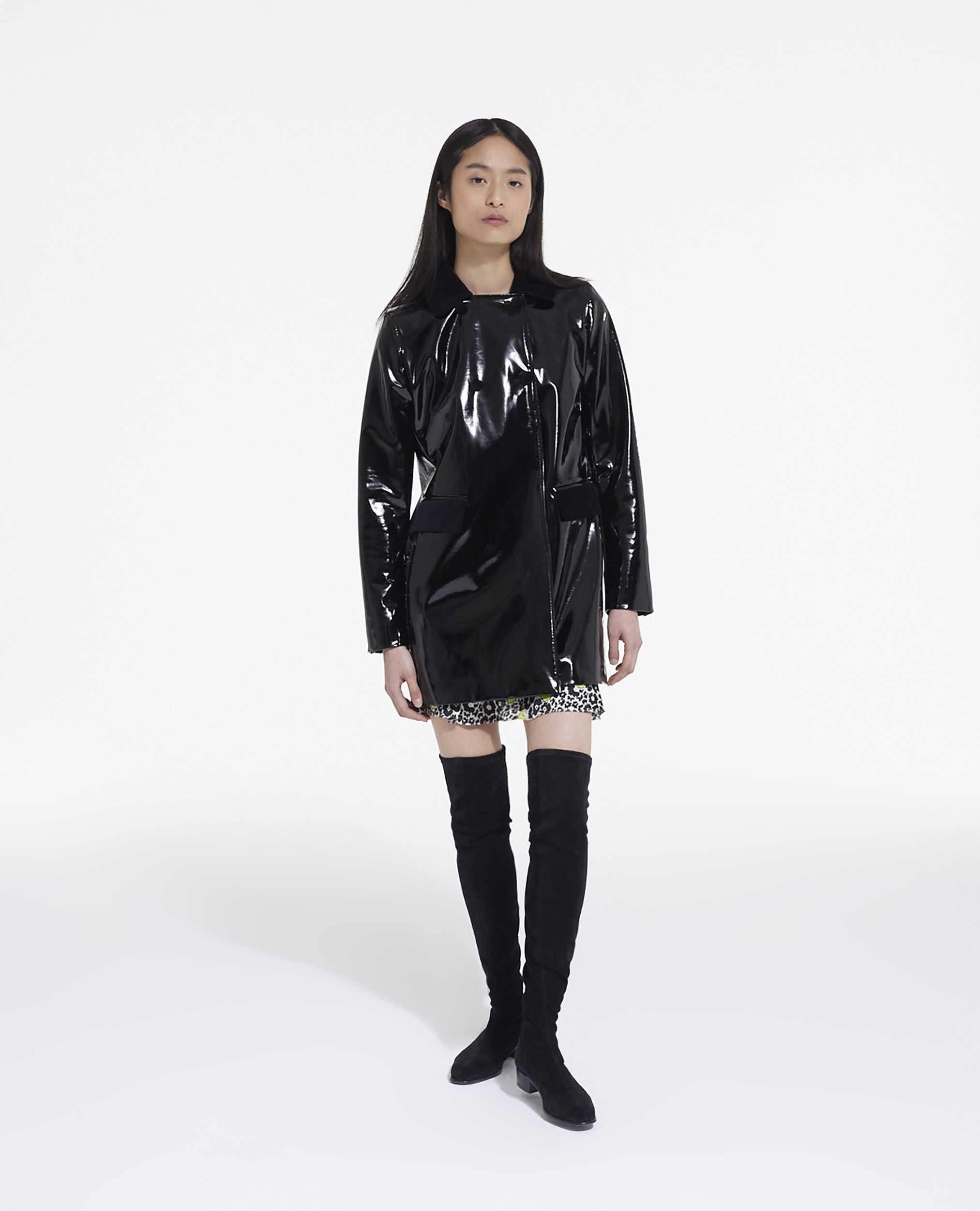 Zara vinyl coat hot sale