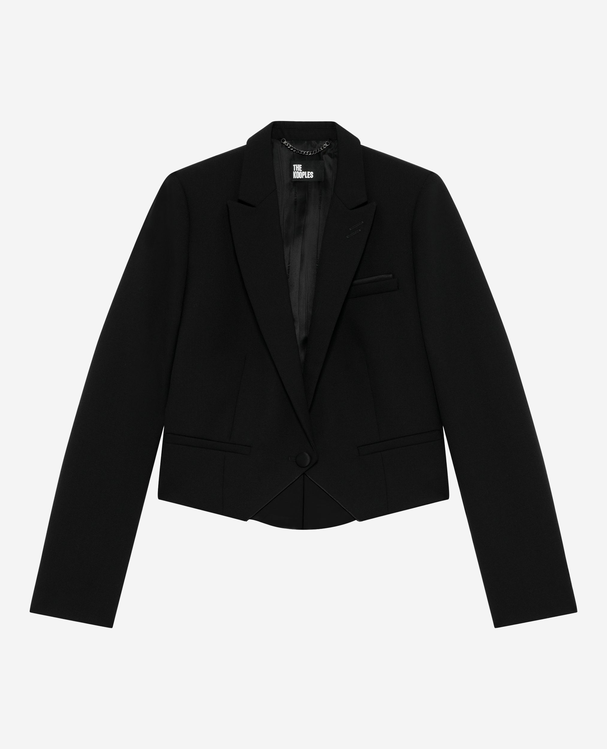 Veste courte asymétrique noire, BLACK, hi-res image number null