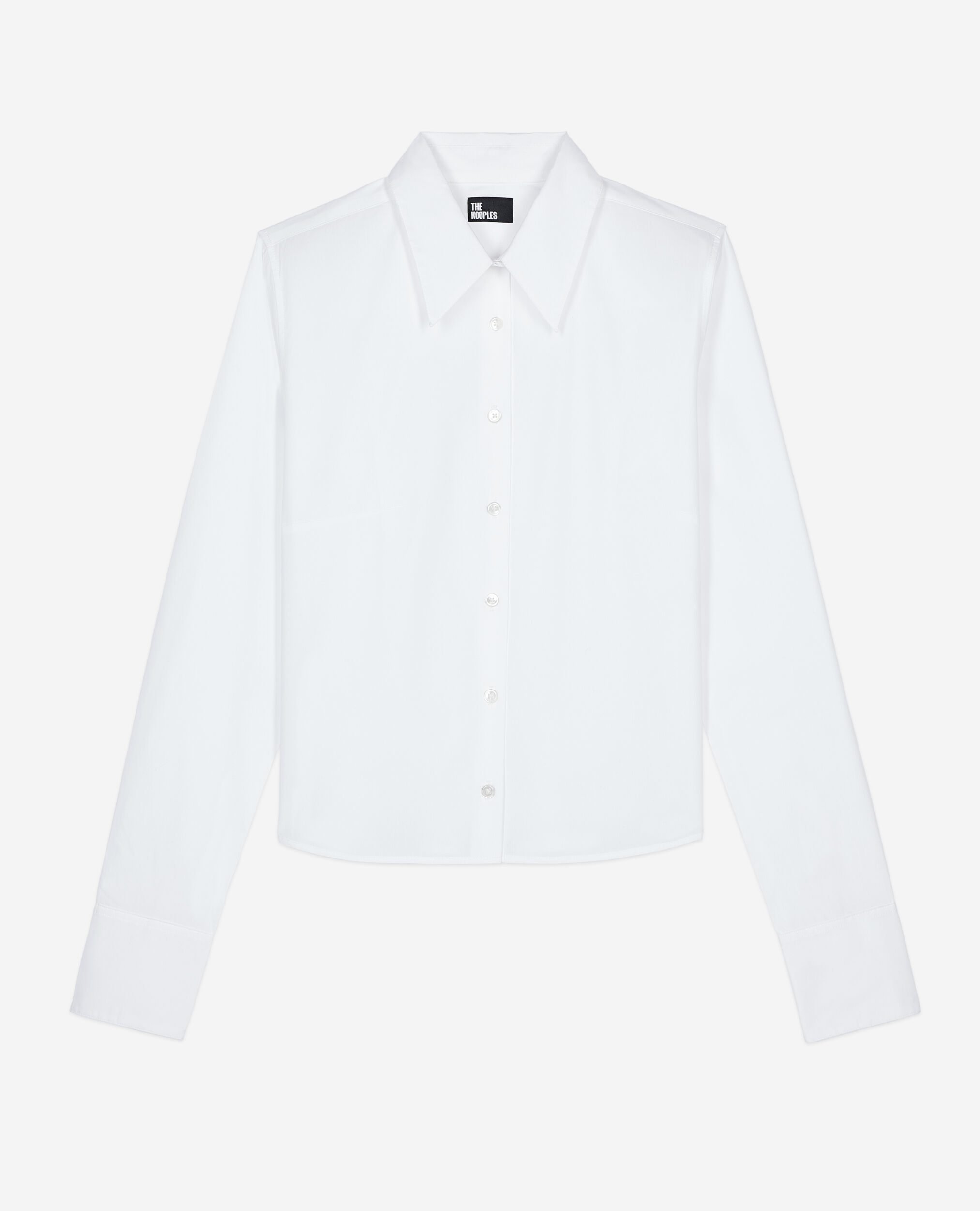 White poplin shirt, WHITE, hi-res image number null