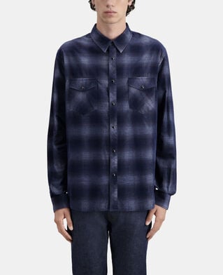 The Kooples HERREN NAVY blau kariertes hemd