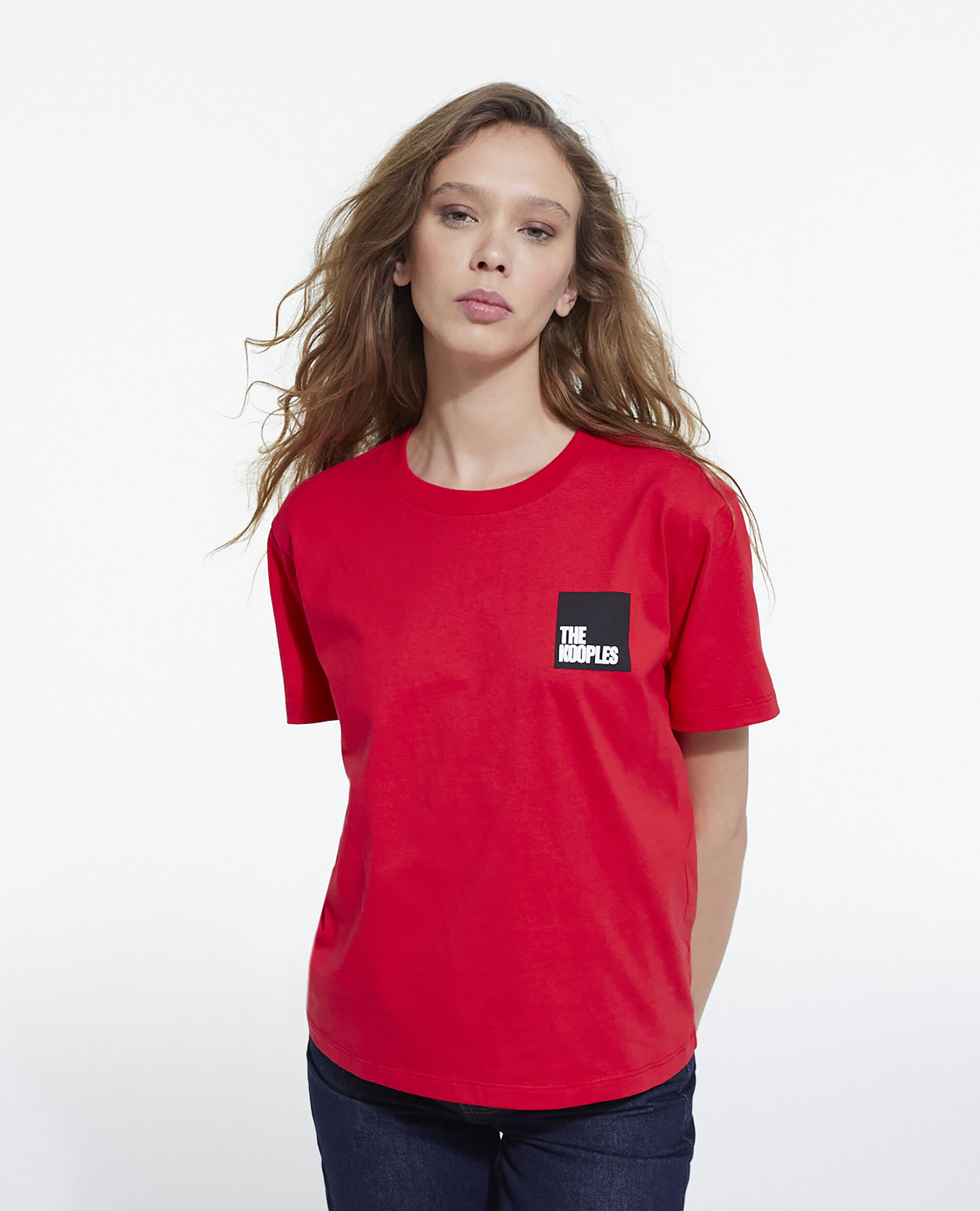 T-shirt en coton rouge, TANGO RED, hi-res image number null