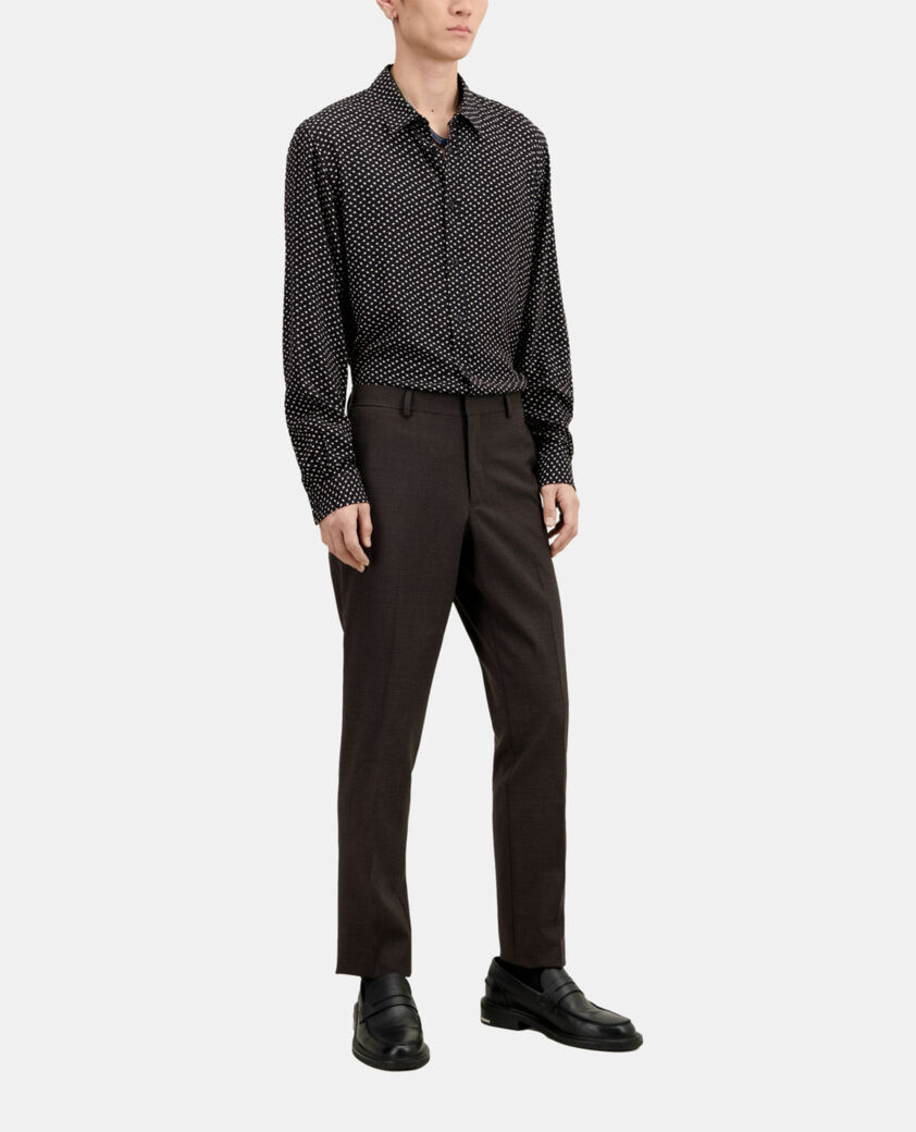 The Kooples MEN BROWN / BLACK brown wool houndstooth suit trousers