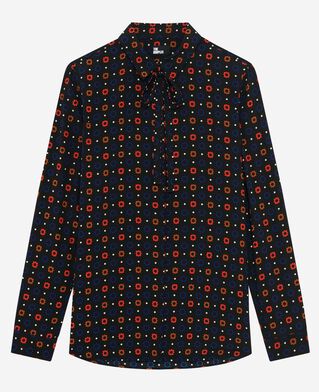The Kooples WOMEN BLACK MELANGE black print shirt