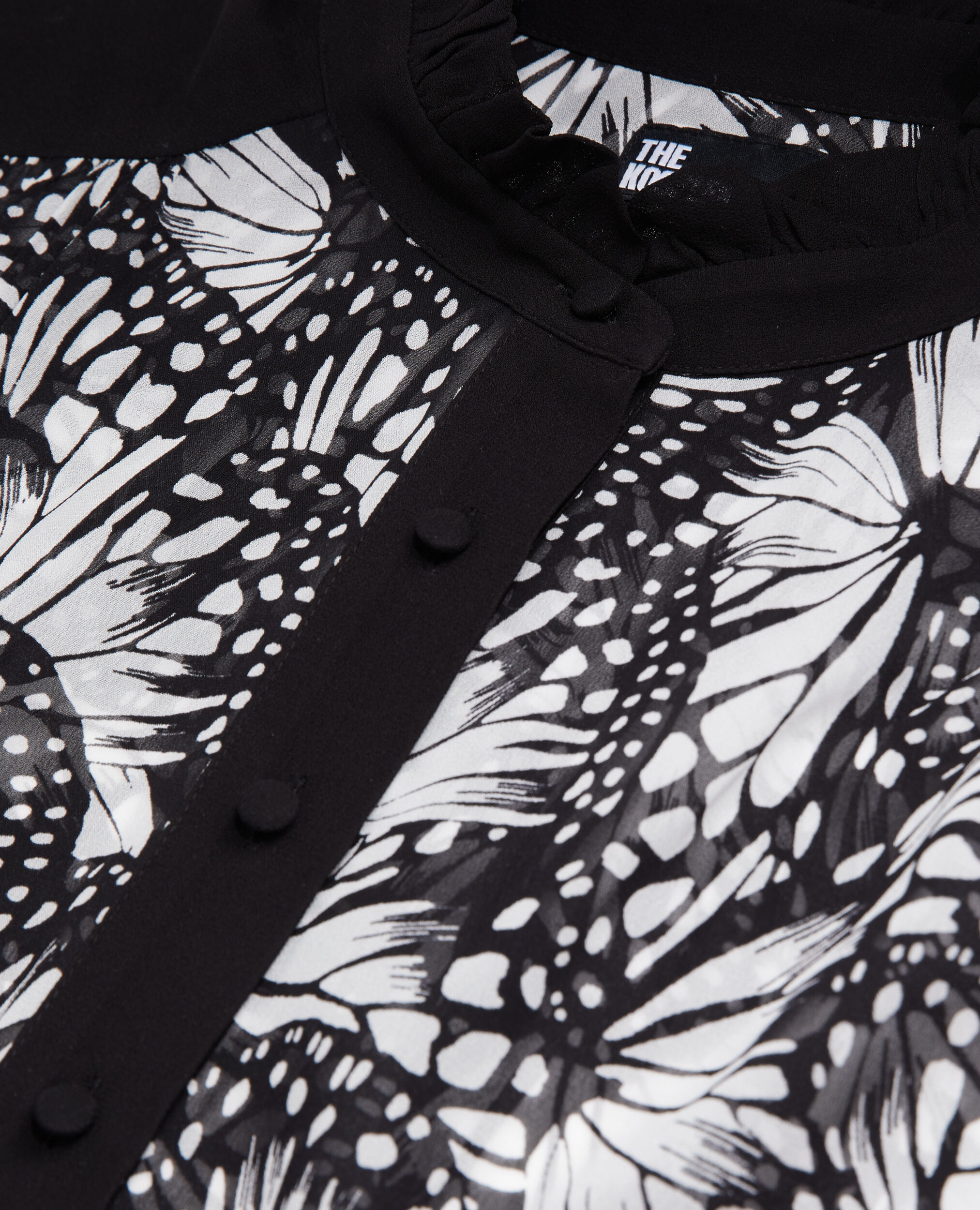 Top estampado detalles contraste, BLACK WHITE, hi-res image number null