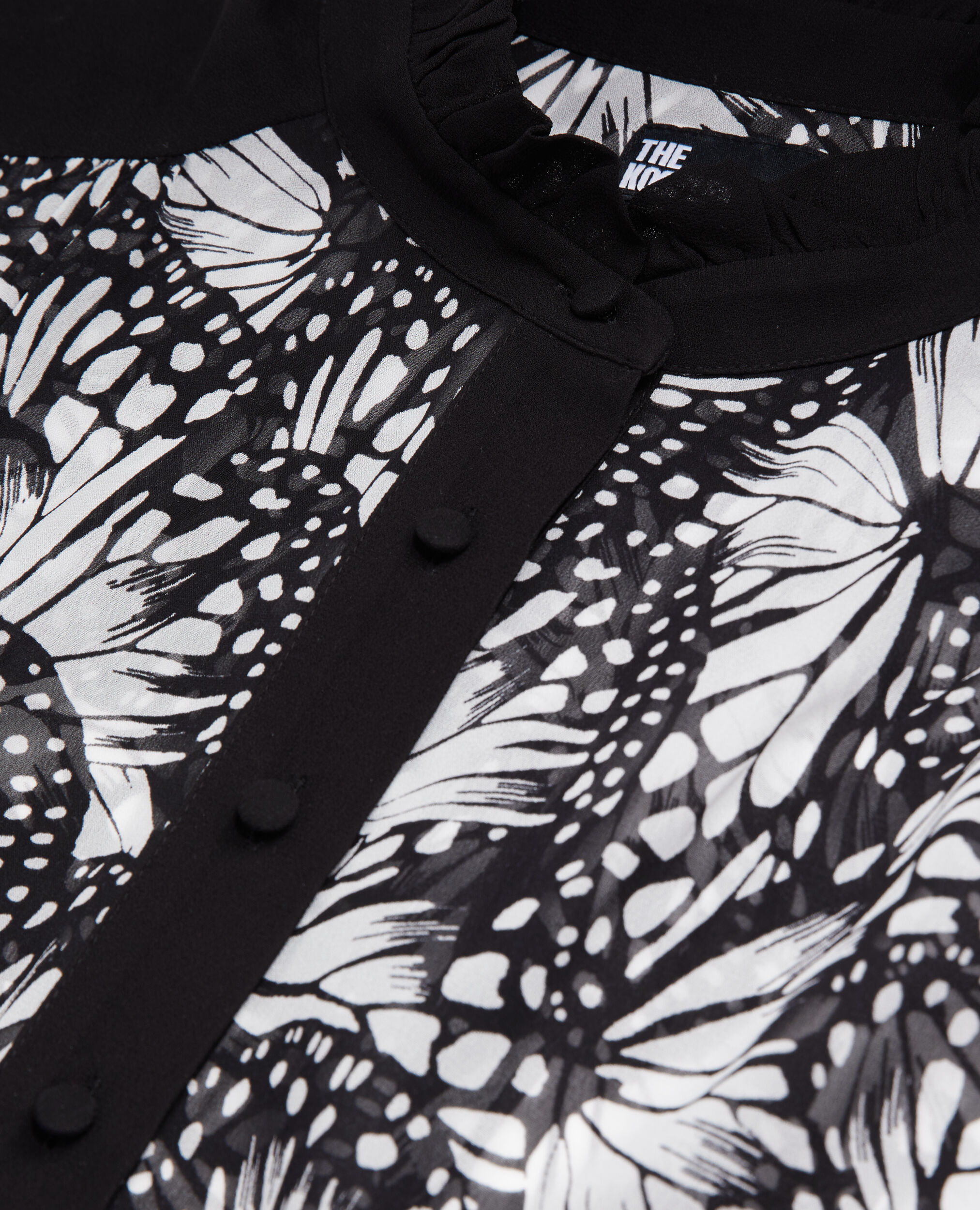Printed top with contrasting details, BLACK WHITE, hi-res image number null