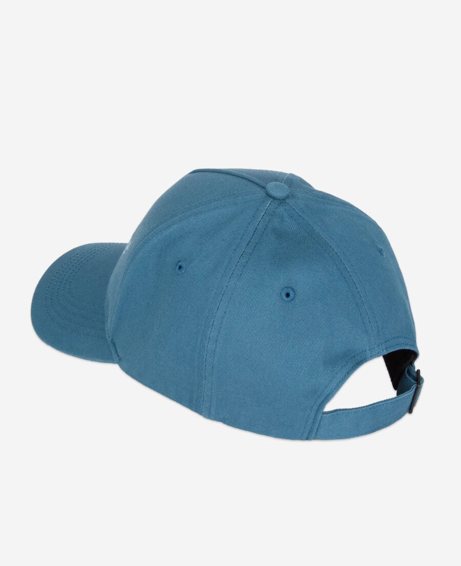 The Kooples UNISEX BLUE PETROL tiefblaue kappe mit „what is“-schriftzug
