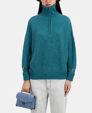 The Kooples FEMME BLUE PETROL pull bleu en laine mélangée