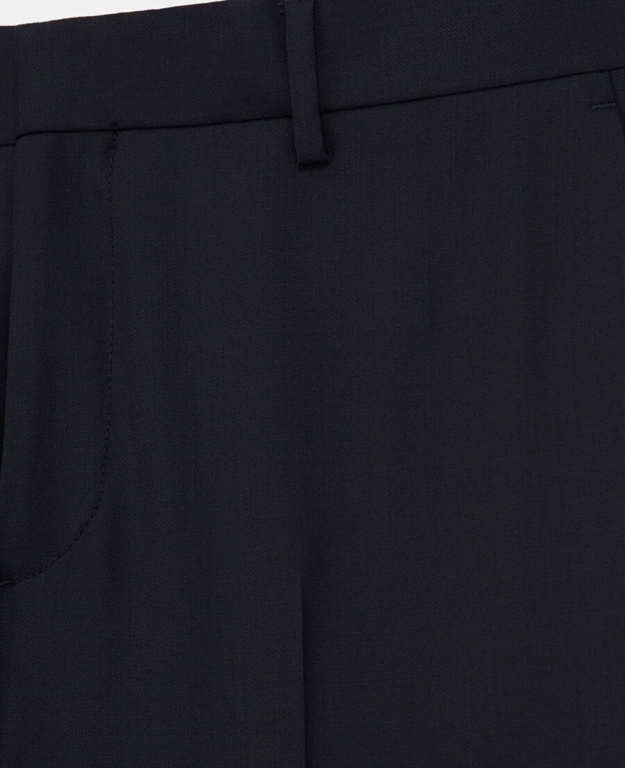 pantalon de costume en laine bleu marine