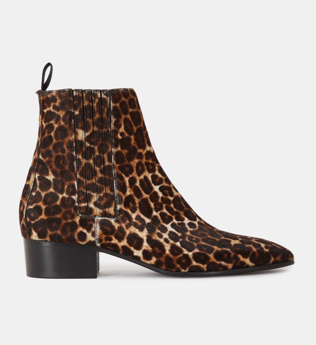 Leopard print on sale leather ankle boots