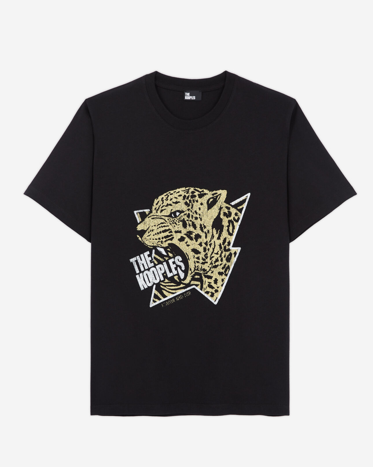 The Kooples HOMME BLACK-ANTIC GOLD t-shirt homme sérigraphié noir
