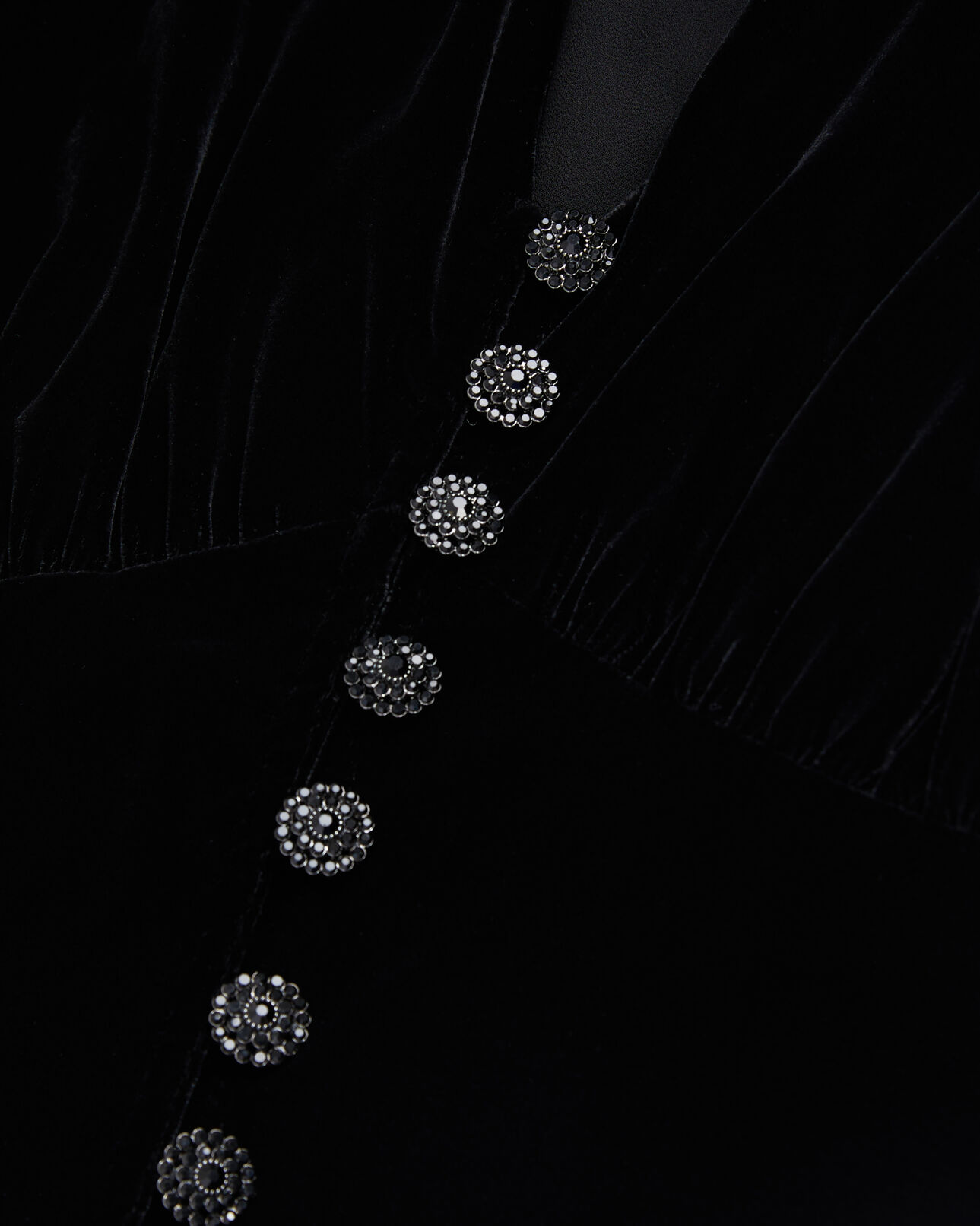 The Kooples WOMEN BLACK long black velvet dress