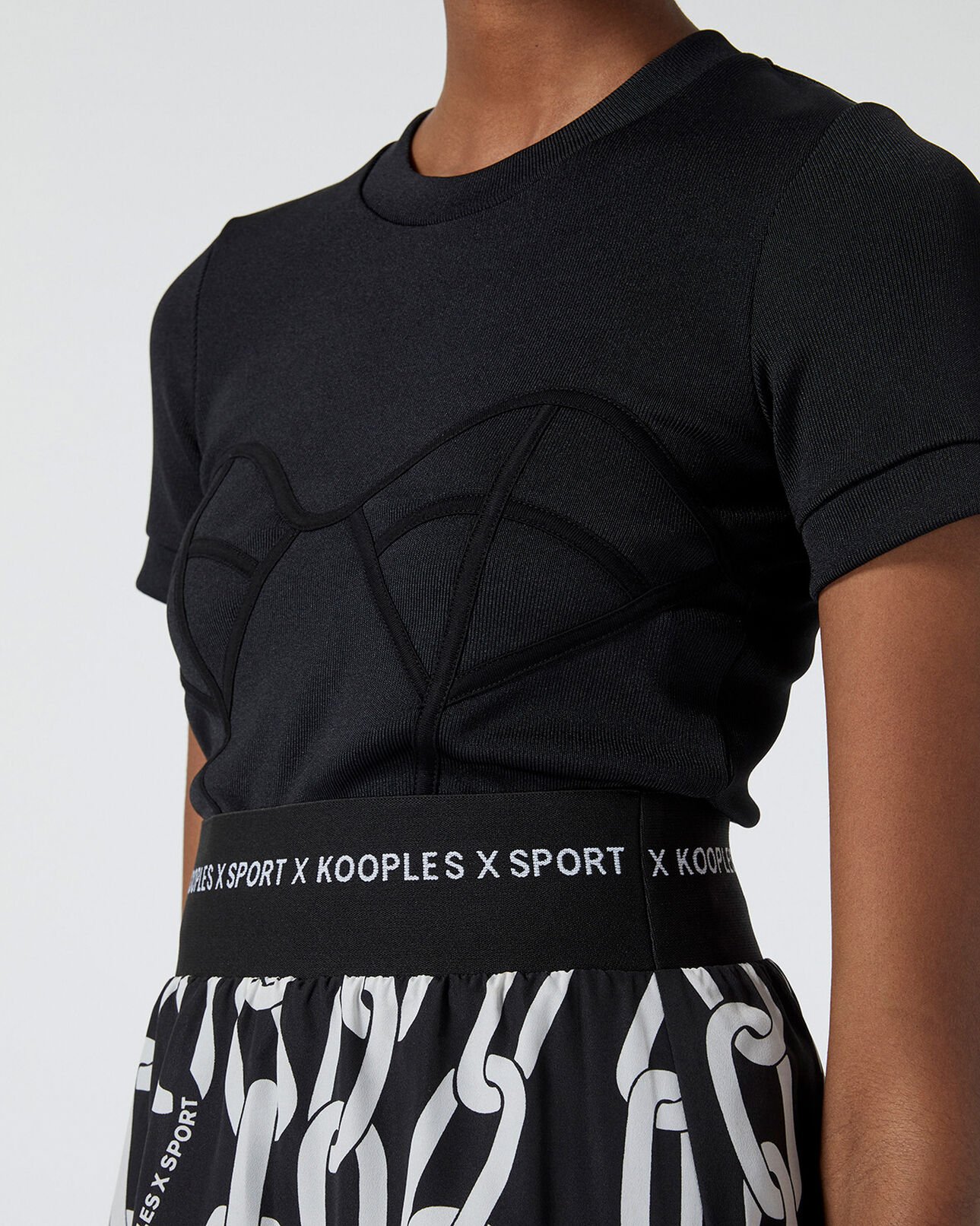 The Kooples DAMEN BLACK schwarzes strick-t-shirt