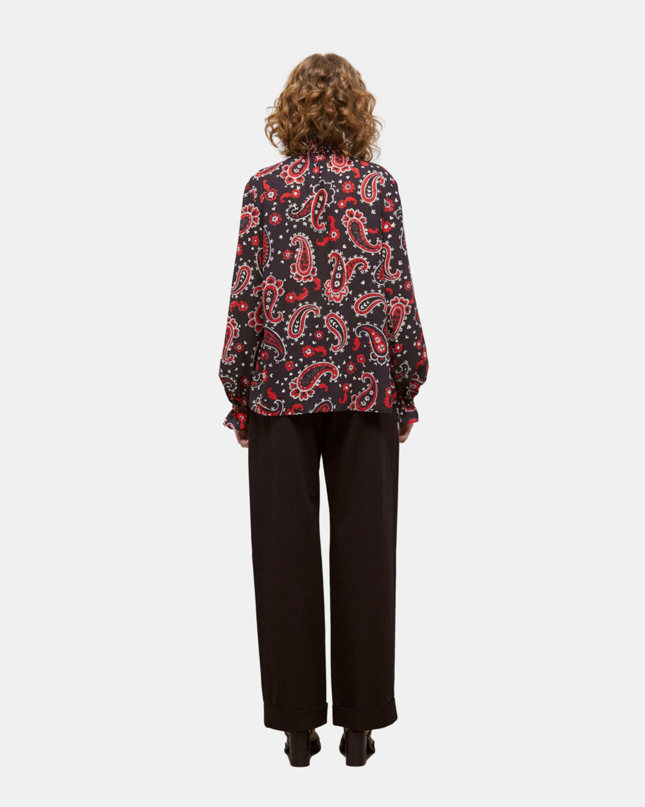 The Kooples WOMEN BLACK - RED printed blouse