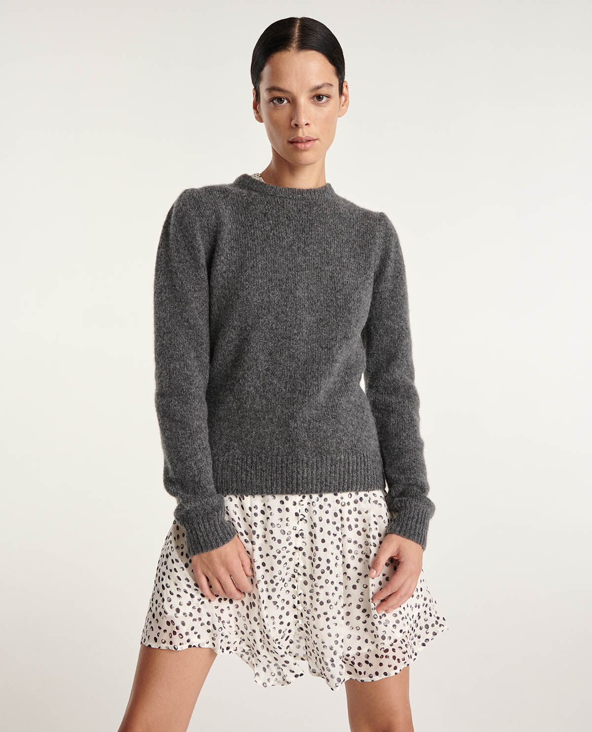 Pull en hotsell laine gris