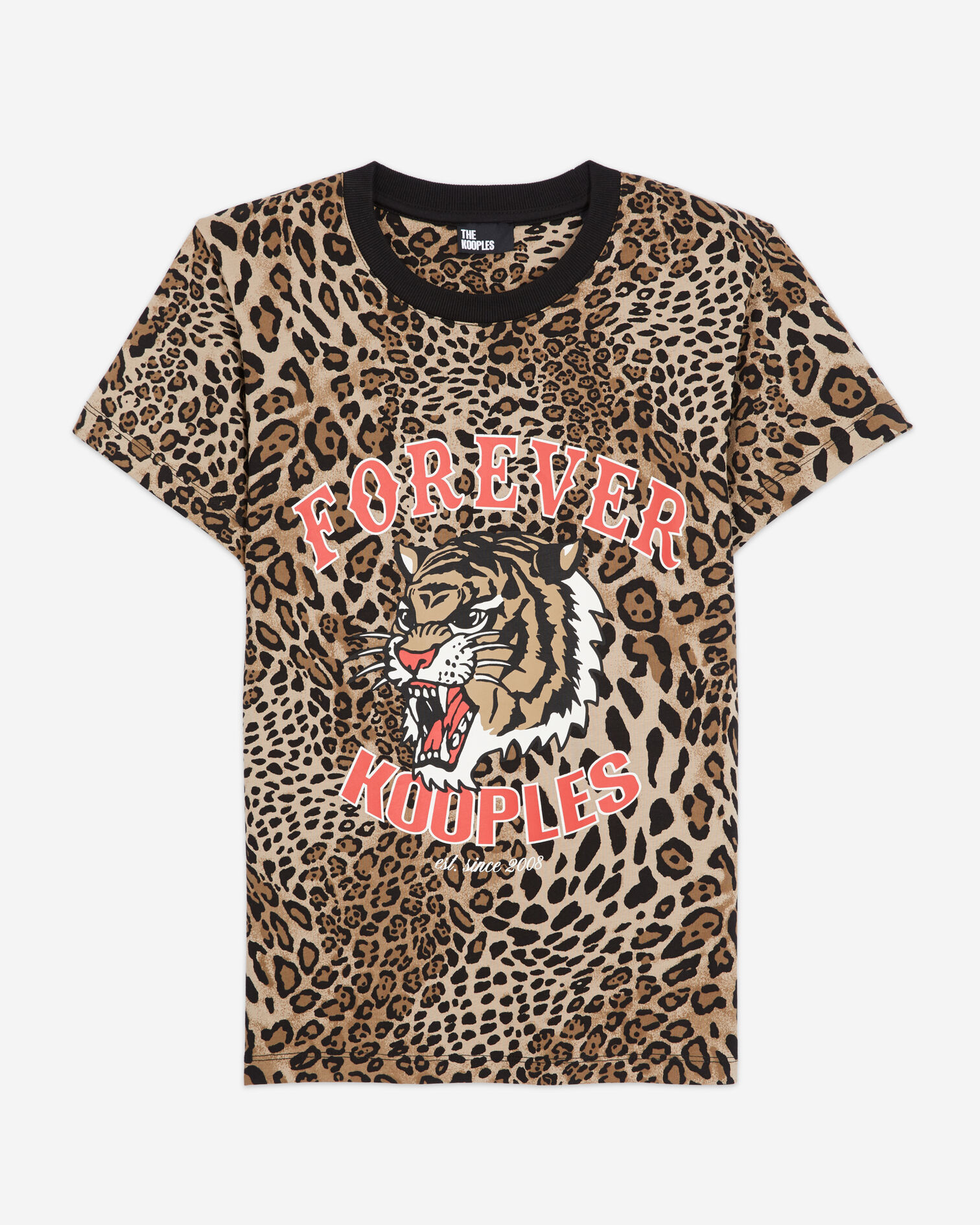 Cotton T-shirt with leopard print, LEOPARD, hi-res image number null