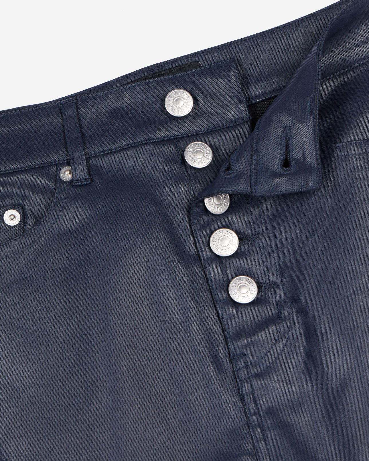 The Kooples WOMEN NAVY navy blue leather-effect skinny jeans