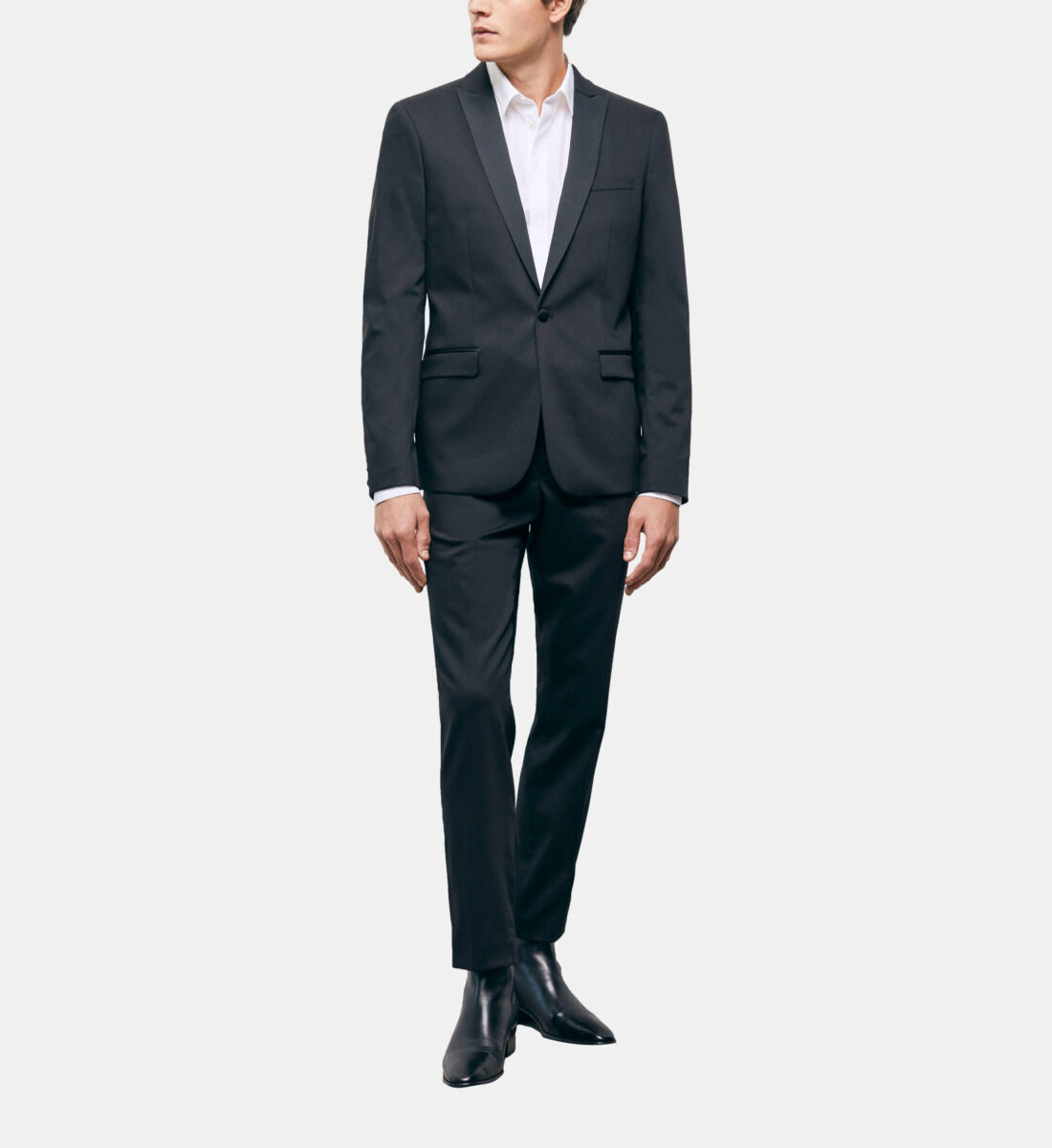Black wool tuxedo jacket